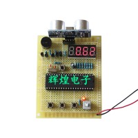 Unassembled 51 SCM HC-SR04 Ultrasonic Range Finder Digital Tube Vehicle Collision Avoidance System Board