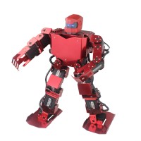 16DOF Robo-Soul H3s Biped Robtic Two-Legged Human Robot Aluminum Frame Kit with Helmet Head Hood - Red