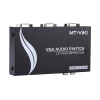 MT-VIKI Maituo 15-2AV VGA Video Audio Switch Switcher 2 Input 1 Output 15HDF with Auto Resolution Adjust Scaler