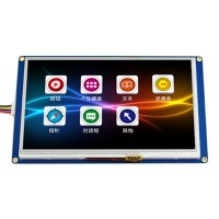 7.0" Smart USART HMI Touch TFT LCD Module Display Panel 16MB Flash 800x480 Module