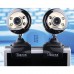 Bluelover W9 Camera HD Night Vision Lights Webcam for Desktop Laptop Computer USB Free Drive-Silver