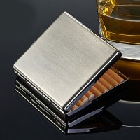 Kuboy Personality Ultra-Thin Cigarette Case Pack for 20pcs Stainless Steel Flip Box