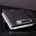 Leather Windproof Cigarette Case Box with USB Lighter Electronic Recharable Refillable Lighter