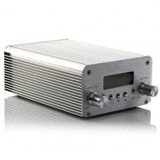 T6B 1W 6W Audio FM Transmitter Broadcast Radio Station 76-108Mhz + Power Supply for Car-Silver