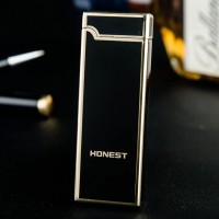 Honest USB Rechargeable Arc Lighter Metal Windproof Electronic Cigarette Lighter for Men Women