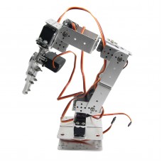 6 DOF Mechanical Arm Mechanical Hand Robot Teaching Platform Multiangle Mechanical Robotic Arm-Silver