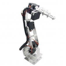 Aluminium Robot 6 DOF Arm Clamp Claw Mount Kit Mechanical Robotic Arm for Arduino-Silver