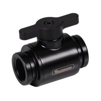 Barrow Mini Valve Aluminium Black Handle Double Inner Thread for Computer Water Cooling