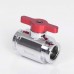 Barrow Mini Valve Aluminium Red Handle Double Inner Thread for Computer Water Cooling