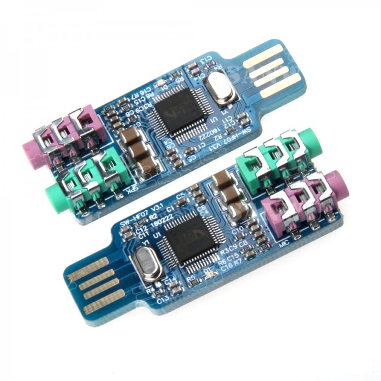 USB External Sound Card CM108 Chip Crystal Oscillator for Computer