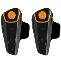 BT-S2 1000m Motorcycle Helmet Bluetooth Headset Interphone Intercom Waterproof FM Radio Music Headphones GPS 2Pcs