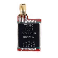 TX360 5.8G 600mW 40Ch Wireless AV FPV Transmitter 5V Tx for Quadcopter Drone Aerial  