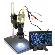 Industrial 800TVL HD Microscope Camera BNC Output w/ Table Stand 7" TFT Color Monitor Stand