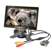 7" LCD Mini TV TFT Color Monitor AV Display 1024x600 AV VGA Interface for Car