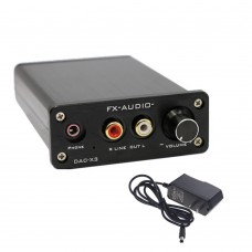 FX DAC-X3 Fiber Coaxial USB Decoder 24BIT 192Khz USB DAC Headphone Decoder+Power Adapter