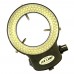 Adjustable 6500K 144 LED Ring Light Illuminator Lamp for Microscope Camera Magnifier Black