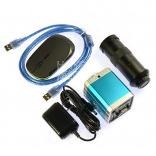 2.0MP VGA USB C-Mount Microscope Camera SD Card DVR Video Recorder + 100X Zoom Lens