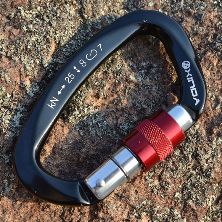 XINDA 25KN Safety Master Lock D Buckle Climbing Lock Carabiner Rock
