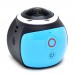 V1 360 Degree Mini WiFi Panoramic Video Camera 2448P 30fps 16MP Photo 3D Sports DV VR Blue