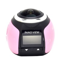 V1 360 Degree Mini WiFi Panoramic Video Camera 2448P 30fps 16MP Photo 3D Sports DV VR Video Pink