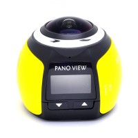 V1 360 Degree Mini WiFi Panoramic Video Camera 2448P 30fps 16MP Photo 3D Sports DV VR Video Yellow