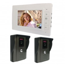 WD01H21 7" LCD HD Visual Doorbell Video Door Phone Wired Intercom 2 to 1 Home Security