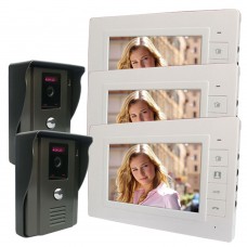 WD01H23 7" LCD HD Visual Doorbell Video Door Phone Wired Intercom 2 to 3 Home Security