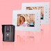 WD01H12 7" LCD HD Visual Doorbell Video Door Phone Wired Intercom 1 to 2 Home Security