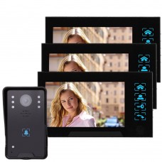 WD02K-13 7" Color LCD Video Door Phone Wired Doorbell Video Intercom 1 to 3 Infrared Night Vision