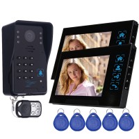 WD02SR-12 7" Color LCD Video Door Phone Door Access Control System 1 to 2 for Security