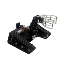Smart Tracked Robot Car Chassis Caterpillar + 4DOF Mechanical Arm + Digital Servo for DIY