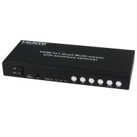 HDMI 4x1 Splitter Quad Multi Viewer with Seamless Switcher over Cat6 50m Extender HDS-841SLS50