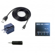 Morse Code Learner Trainer Shortwave Radio Oscillator Telegraph Radio Station + Power Supply + Adapter