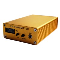 50mW Digital Wirelss Headphone Stereo FM Transmitter Audio Transmission PLL Gold