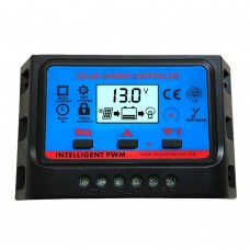 LCD Solar Charge Controller 30A 12V 24V PWM Regulator Timer and Light Control Dual USB SWC30