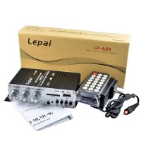 Lepy 12V Car MP3 HiFi Stereo Audio Amplifier Auto Motocycle Power Amp Player with USB Port DVD FM MMC LP-A68