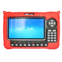 Satlink WS-6980 7 Inch LCD DVB-S2 DVB-C DVB-T2 HD TV Spectrum Analyzer Satellite Finder Meter Red