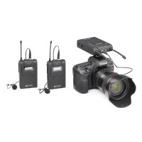 BOYA BY-WM8 UHF Dual Channel Wireless Lavalier Microphone System for ENG EFP DSLR Video