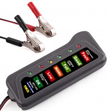 12V Car Motorcycle Battery Alternator Tester with 6 LED Lights Battery Testing Tool Car Detector