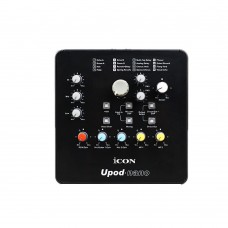 ICON Upod Nano Sound Card Audio 2 Mic-In 1 Guitar-In 2-Out USB Recording Interface 48V Phantom Power