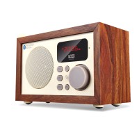 Wood Bluetooth Audio Loudspeaker Subwoofer Remote Control FM U-Disk TF Card BOOMBOX D50 Ebony Pattern