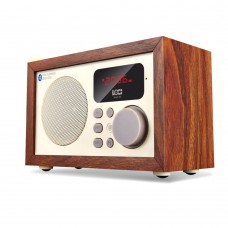 Wood Bluetooth Audio Loudspeaker Subwoofer Remote Control FM U-Disk TF Card BOOMBOX D50 Ebony Pattern