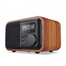 Wood Bluetooth Audio Loudspeaker Subwoofer Support FM U-Disk TF Card Clock with 8G TF Card D90