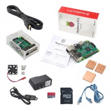 Raspberry Pi 3 Model B 1GB RAM Quad Core BCM2837 64bit Processor 1.2GHz CPU Starter Kit for DIY