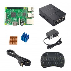 Raspberry Pi 3 Model B Main Board + Power Supply + Keyboard + Radiator + Shell DIY Kit