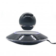 Wireless Speaker Bluetooth Floating Magnetic Levitating Speaker LED for Christmas Gift Black