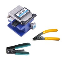 FC-6S Optical Fiber Cleaver + CFS-2 Fiber Stripper + Cable Stripper Tool for FTTX FTTH  