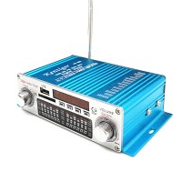 Kentiger HY-602 Audio Amplifier Wireless HiFi Stereo with FM IR Control FM MP3 USB Playback Blue