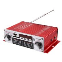 Kentiger HY-602 Audio Amplifier Wireless HiFi Stereo with FM IR Control FM MP3 USB Playback Red