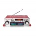 Kentiger HY-602 Audio Amplifier Wireless HiFi Stereo with FM IR Control FM MP3 USB Playback Red